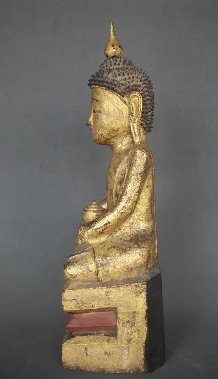Extremely Rare 19C Bronze Thai Chiangsang Buddha # CA063