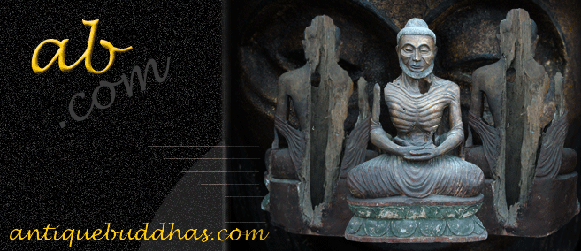 Extremely Rare Early 19C Wood Thai Buddha 'Buddha while he fasted under a tree' #CA070