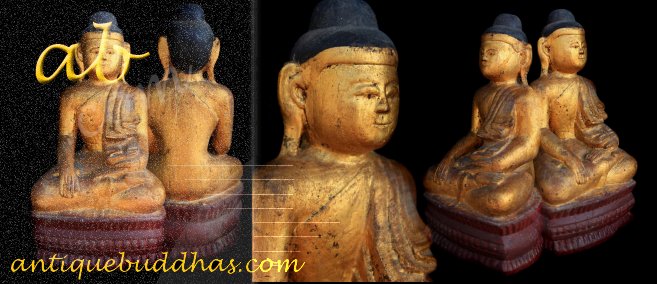 19C Wood Sitting Mandalay Burmese Buddha # CA1032