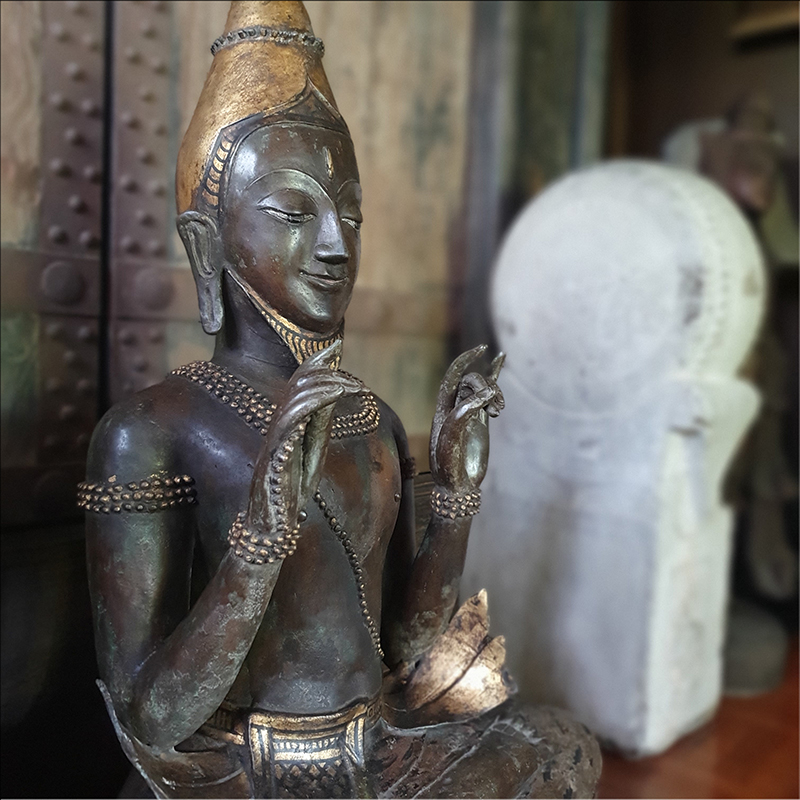 Extremely Rare Early 18C Bronze Burmese Mandalay Buddha #CS01