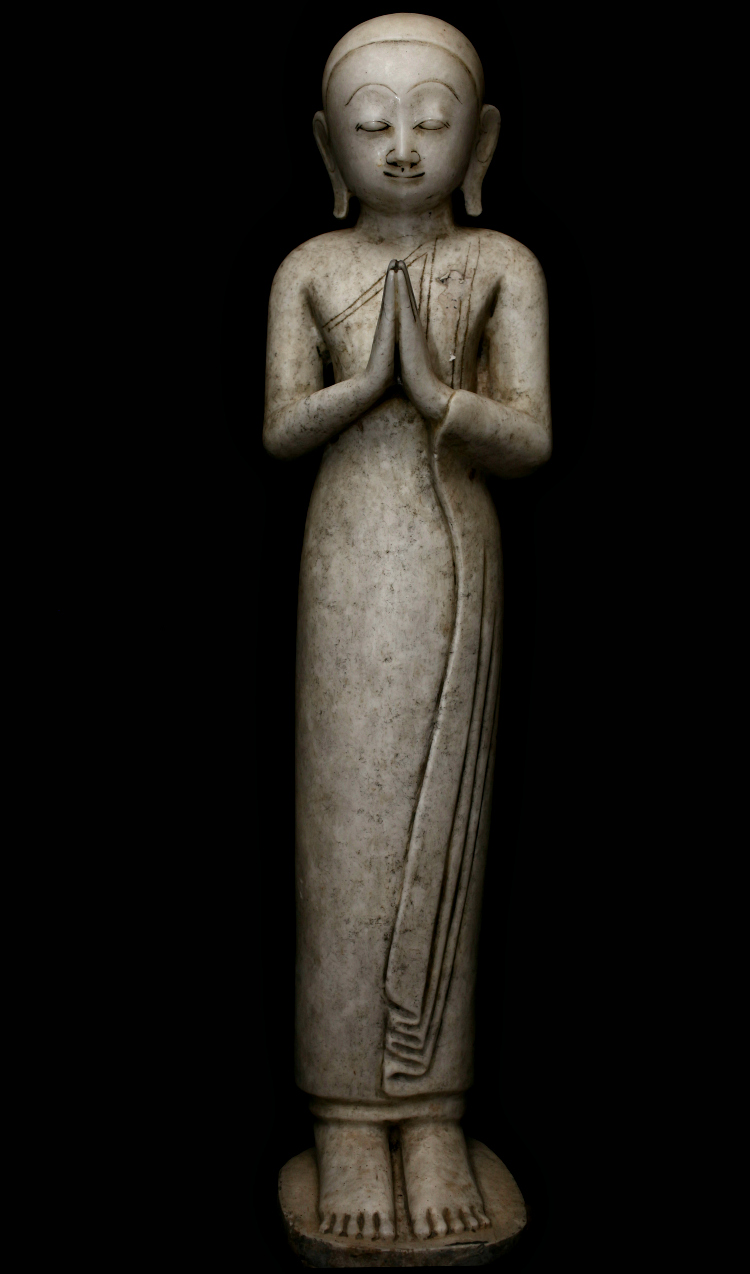 Extremely Rare 18C Bronze Shan Burmese Buddhist Monk # DW036