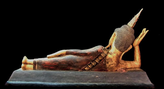 Extremely Rare 18C Reclining Laos- Thai Buddha #WR009-2