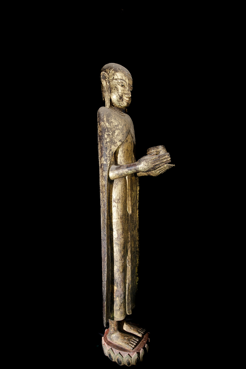 Pair Of 19C Bronze Burmese Buddhist Monks #BM021-2