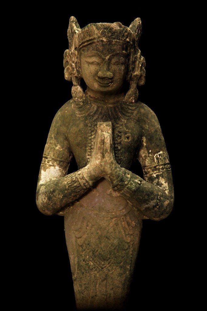 Early 19C Pair of Rattanakosin Thai Temple Buddhist Sculpture #DW022