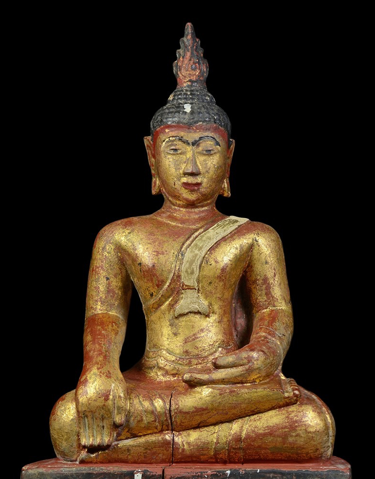 Extremely Rare Early 17C Bronze Laos Buddha #DW033