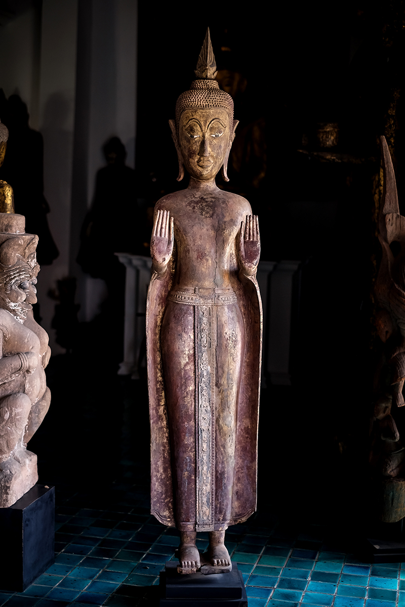 Extremely Rare Early 17C Bronze Laos Buddha #DW033
