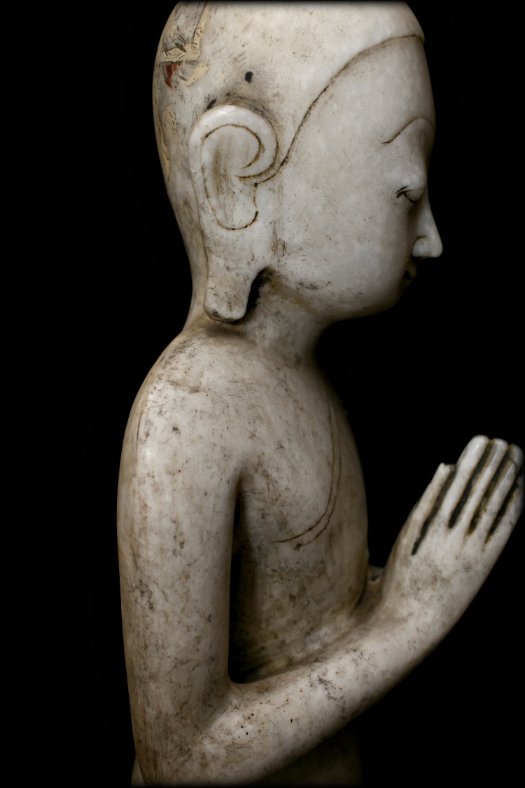 Extremely Rare 18C Bronze Shan Burmese Buddhist Monk # DW036