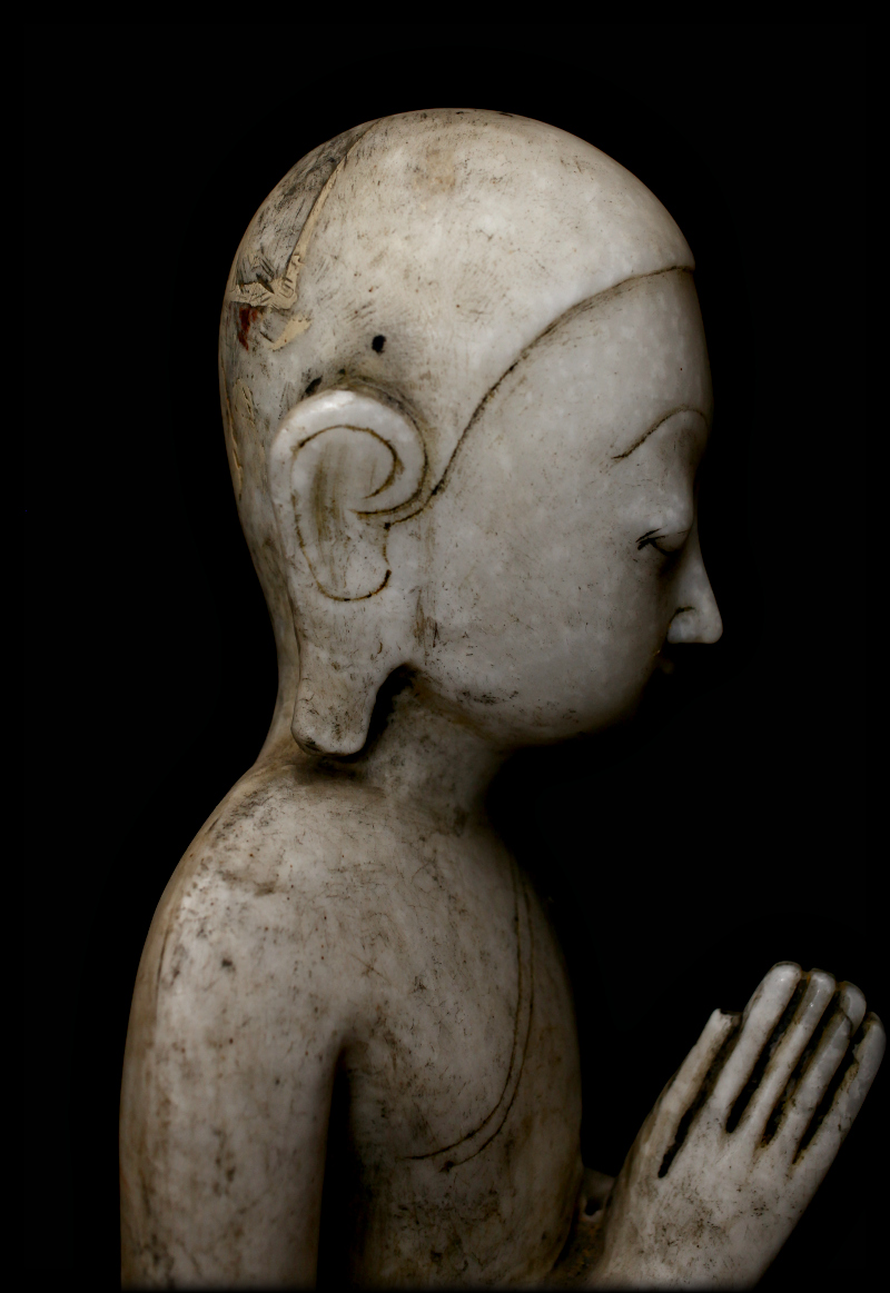 Extremely Rare 18C Bronze Shan Burmese Buddhist Monk # DW036