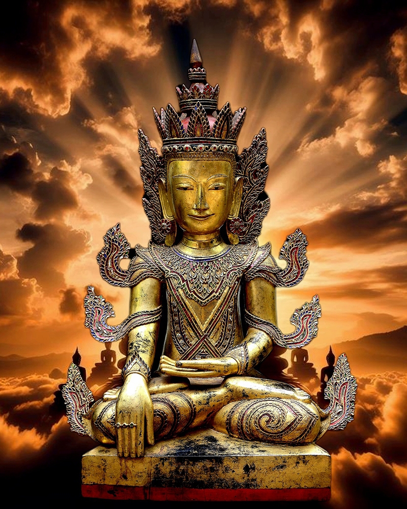 Extremely Rare Early 18C Lacquer Shan Burmese Buddha #DW098
