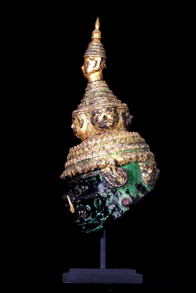 Extremely Rare 19C A Pair of Peacock Wood Mandalay Temple Decoration