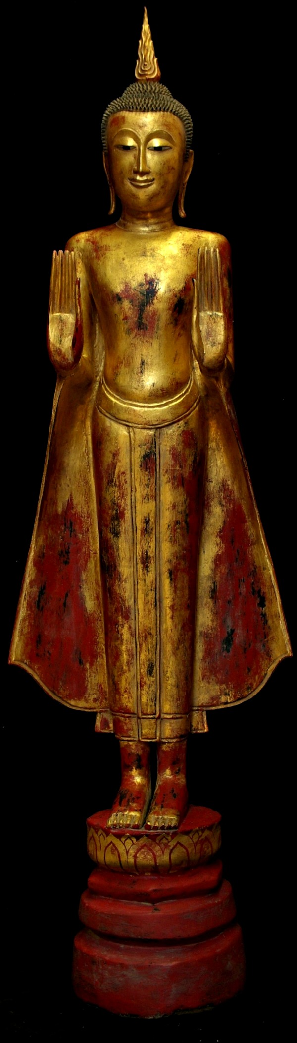 Extremely Rare 18C Wood Thai Buddha #B048-2