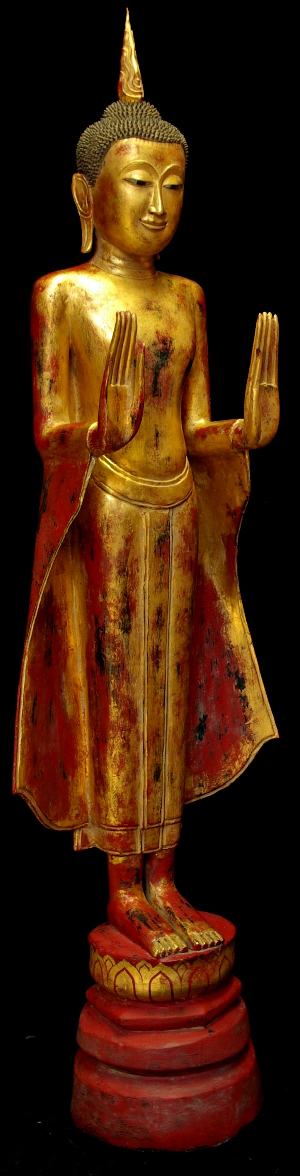 Extremely Rare 18C Wood Thai Buddha #B048-2