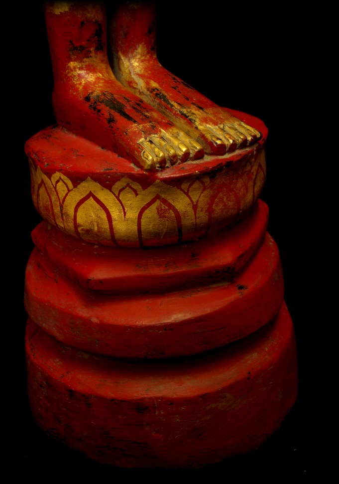 Extremely Rare Mid 18C Wood Thai Buddha #B048-2