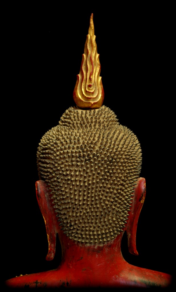 Extremely Rare 18C Wood Thai Buddha #B048-2