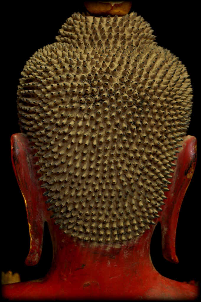 Extremely Rare Mid 18C Wood Thai Buddha #B048-2