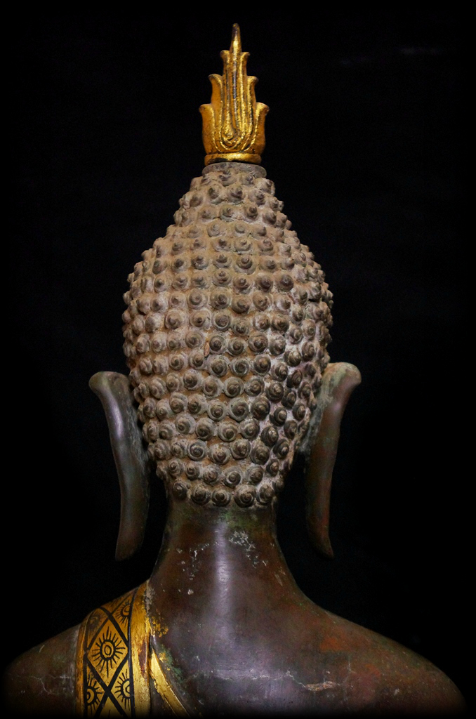 Extremely Rare Early19C Bronze Laos Buddha #040-2