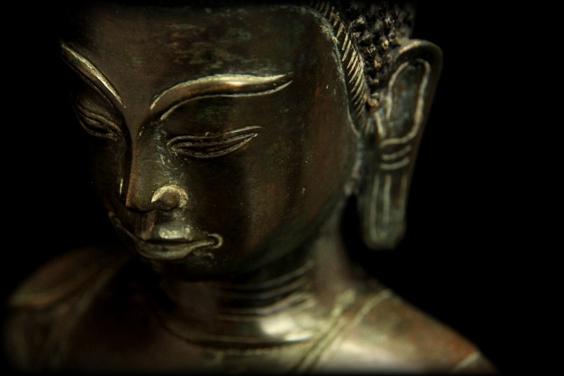 Extremely Rare 18C Bronze Burmese Ava Buddha # BB323