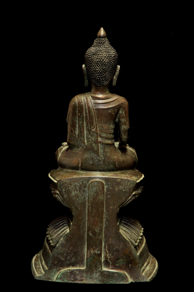 Extremely Rare 18C Bronze Burmese Ava Buddha # BB323
