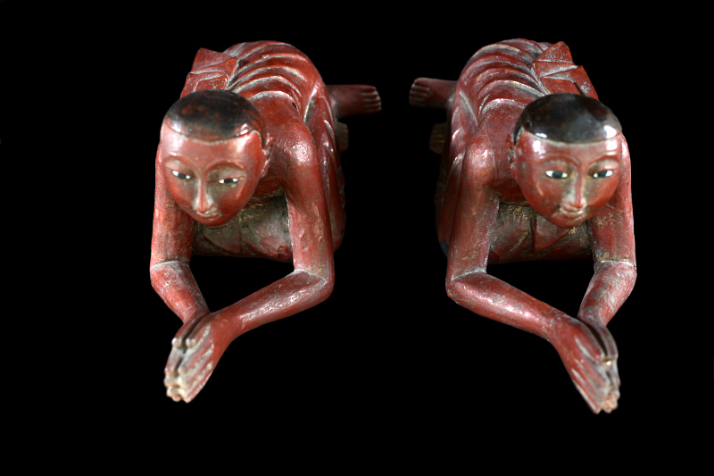 Extremely Rare 19C Wood Mandalay Monk #CA1013