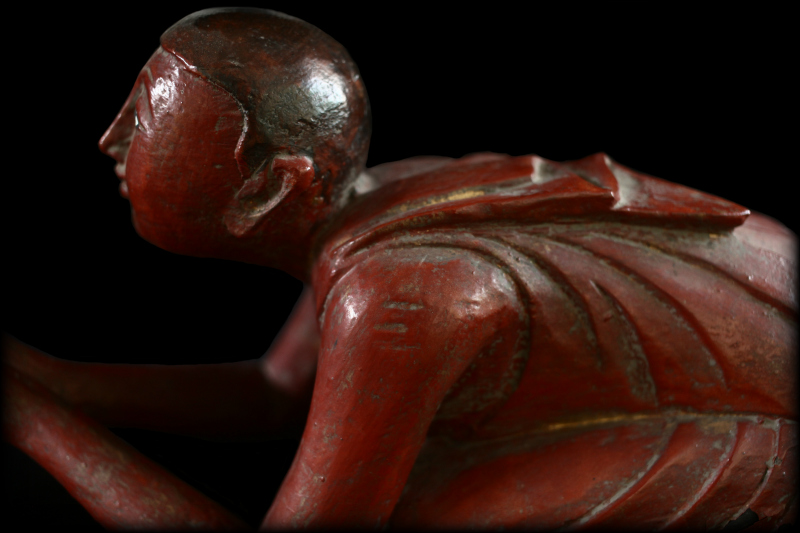 Extremely Rare 19C Wood Mandalay Monk #CA1013