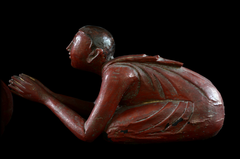 Extremely Rare 19C Wood Mandalay Monk #CA1013