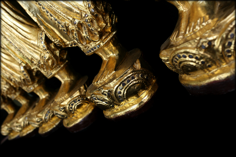 Beautiful Pair Of 19C Thai Buddhist Monks #BB126