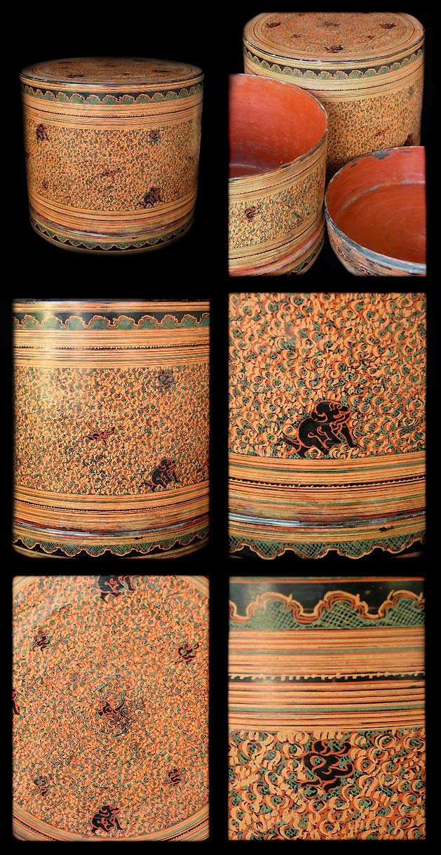 Extremely Rare Early 20C Pagan Lacquer Ware.#LW.703