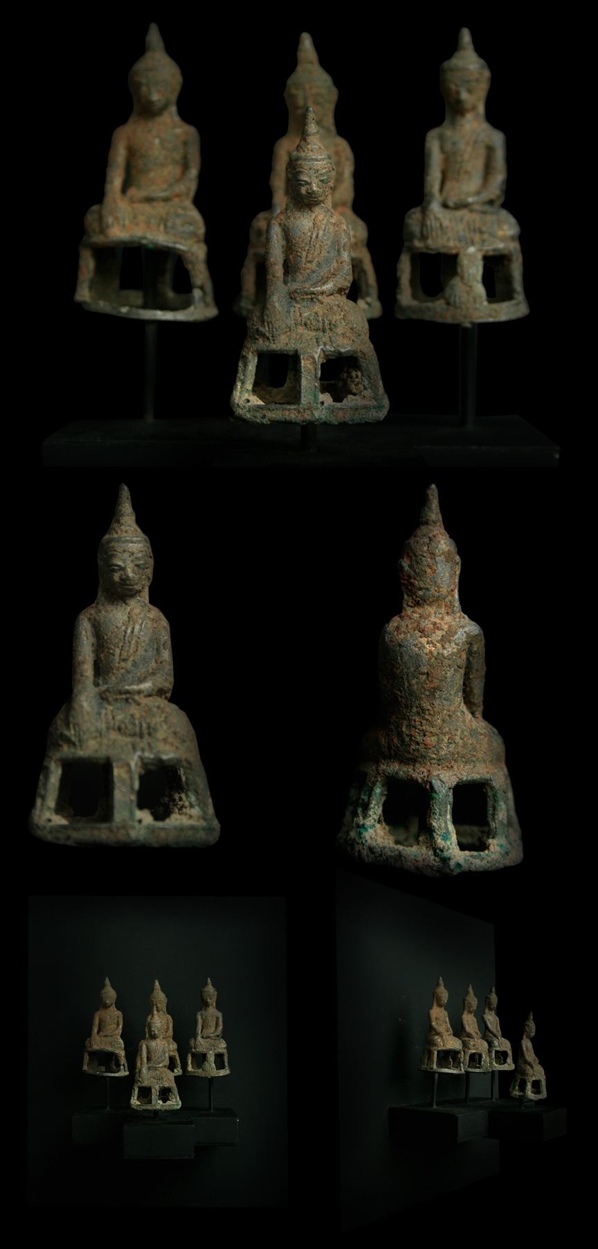 Extremely Rare Early 19C Bronze Burma Shan Buddha #OF139