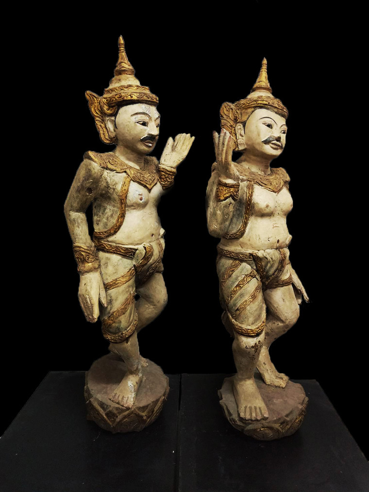 Extremely Rare Early 19C Wood Burmese Sculpture #A0.103