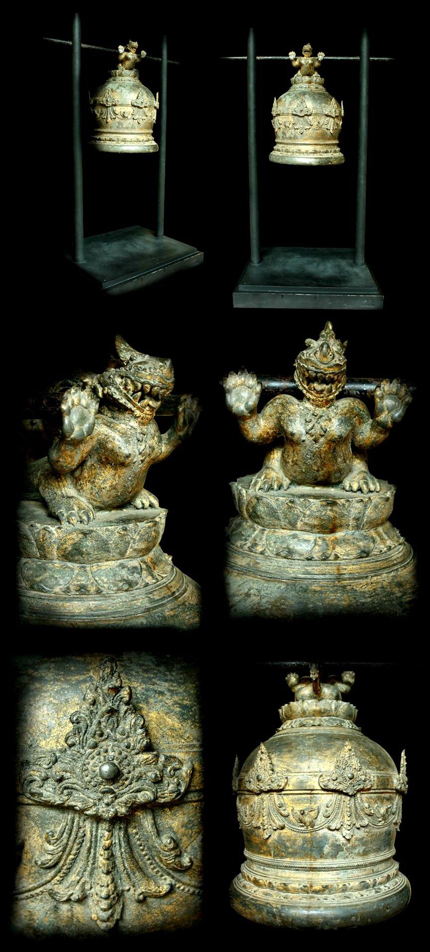 Extremely Rare Early 16C Bronze Pagun Temple Bell. #OF153