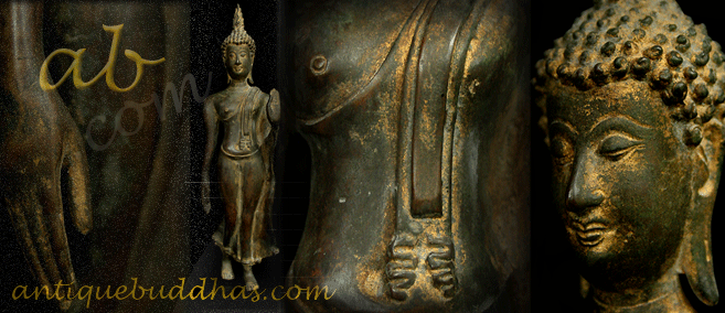 Extremely Rare 17C Bronze Sukolthai Thai Buddha #OF030A