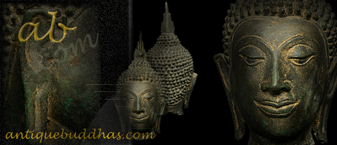 Extremely Rare 17C Bronze Thai Sukolthai Buddha Head # OF092