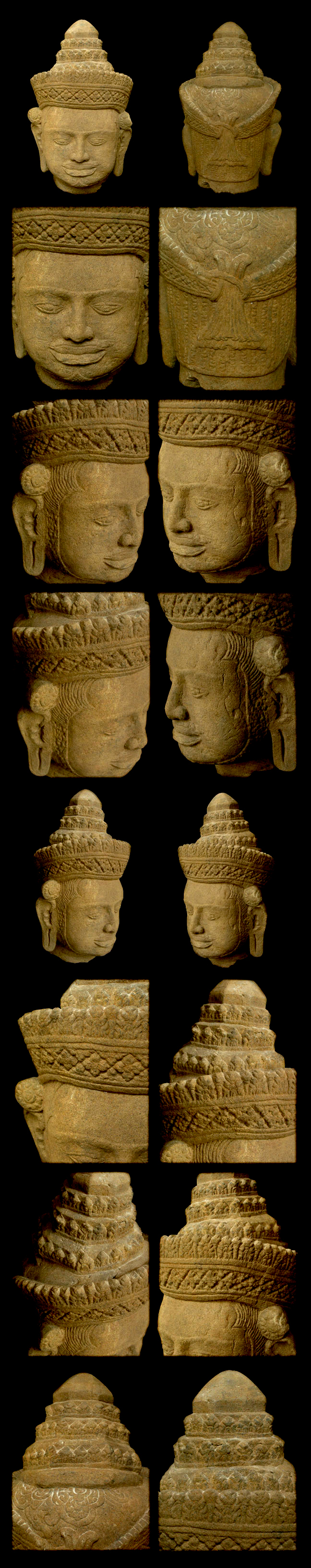 Extremely Rare 12C Sandstone Khmer Vishnu Head #RK.009