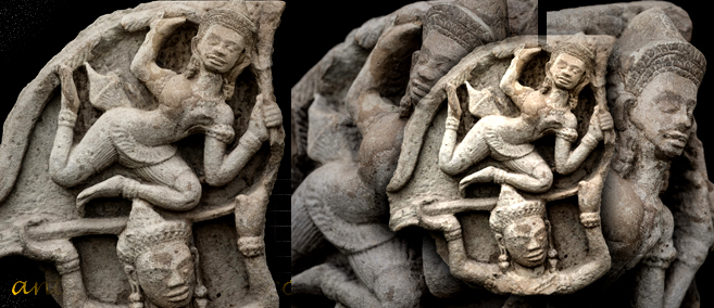 Extremely Rare 12C Sandstone Khmer Vishnu Head #K.2609