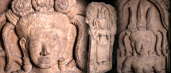 Extremely Rare 12C Sandstone Khmer Apsara#K.2638