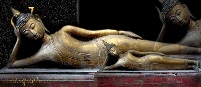 Extremely Rare 19C Thai Lanna Reclining Buddha #TA05
