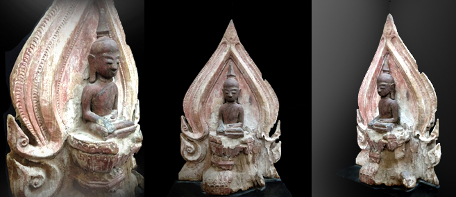 Extremely Rare Late 18C Wood Shan Burma Buddha #WA.072-2