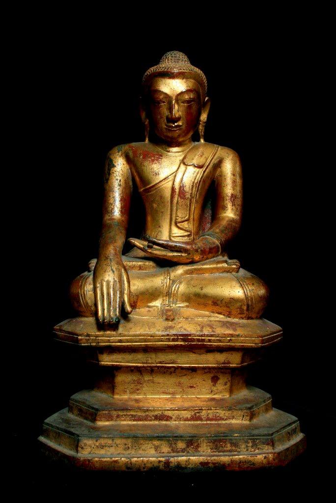 Extremely Rare 18C Bronze Burma Shan Buddha #068-2