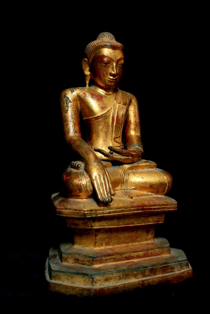 Extremely Rare 18C Bronze Burma Shan Buddha #068-2
