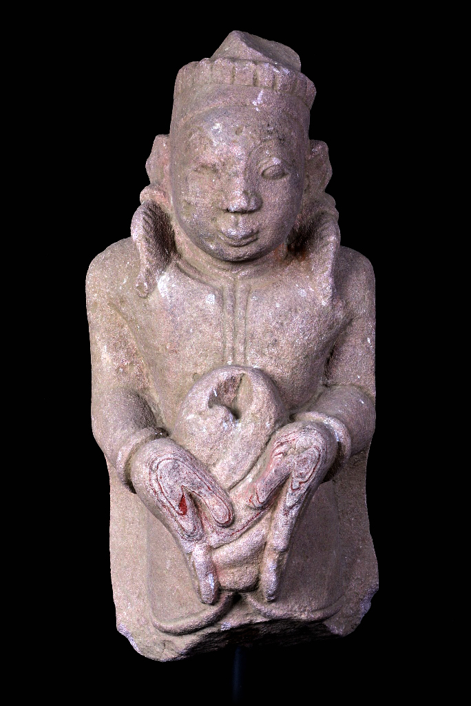 Extremely Rare 16C Sandstone Ava Buddha #CA053