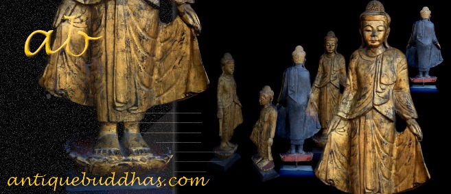 Extremely Rare 19C Wood Burmese Mandalay Buddha #CA1010