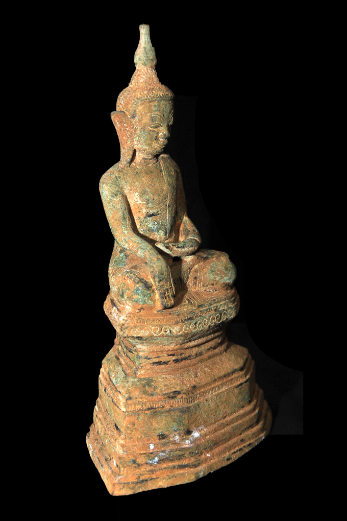 Extremely Rare 17C - 18C Bronze Burmese Ava Buddha # BB142