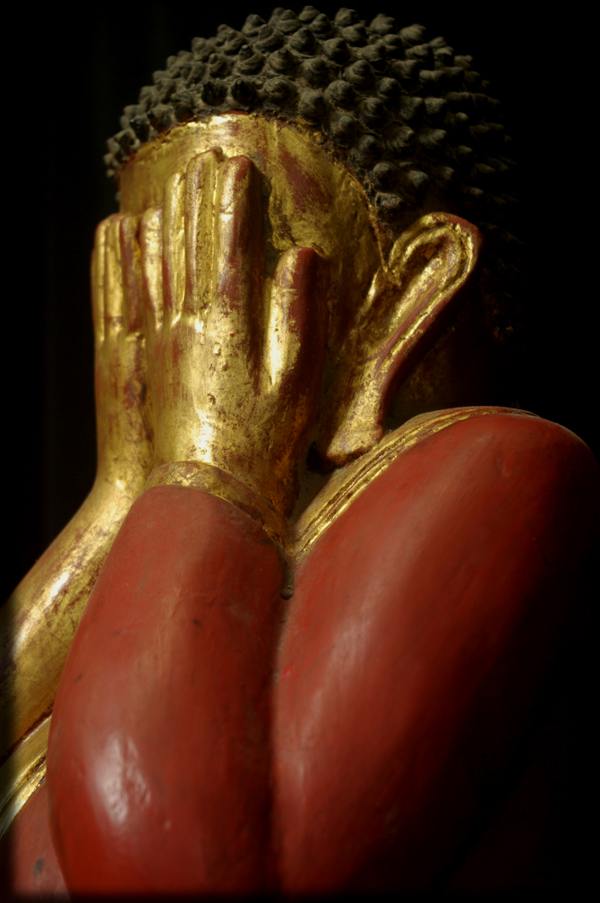 Extremely Rare 19C Wood Lanna Thai Buddha #B010-2