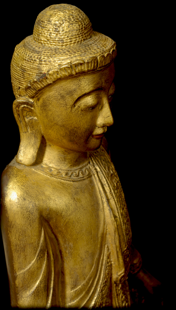Extremely Rare 19C Standing Mandalay Burma Buddha #B016-2 