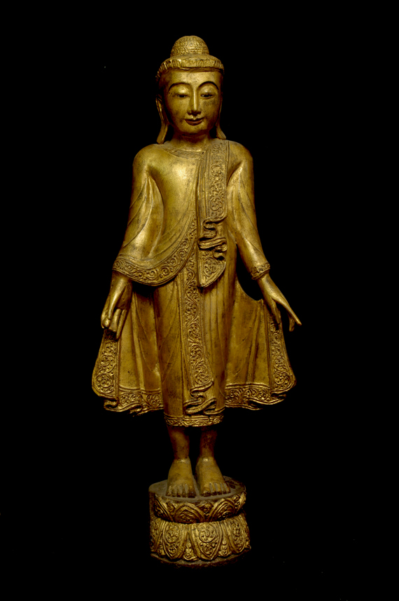 Extremely Rare 19C Standing Mandalay Burma Buddha #B016-2 