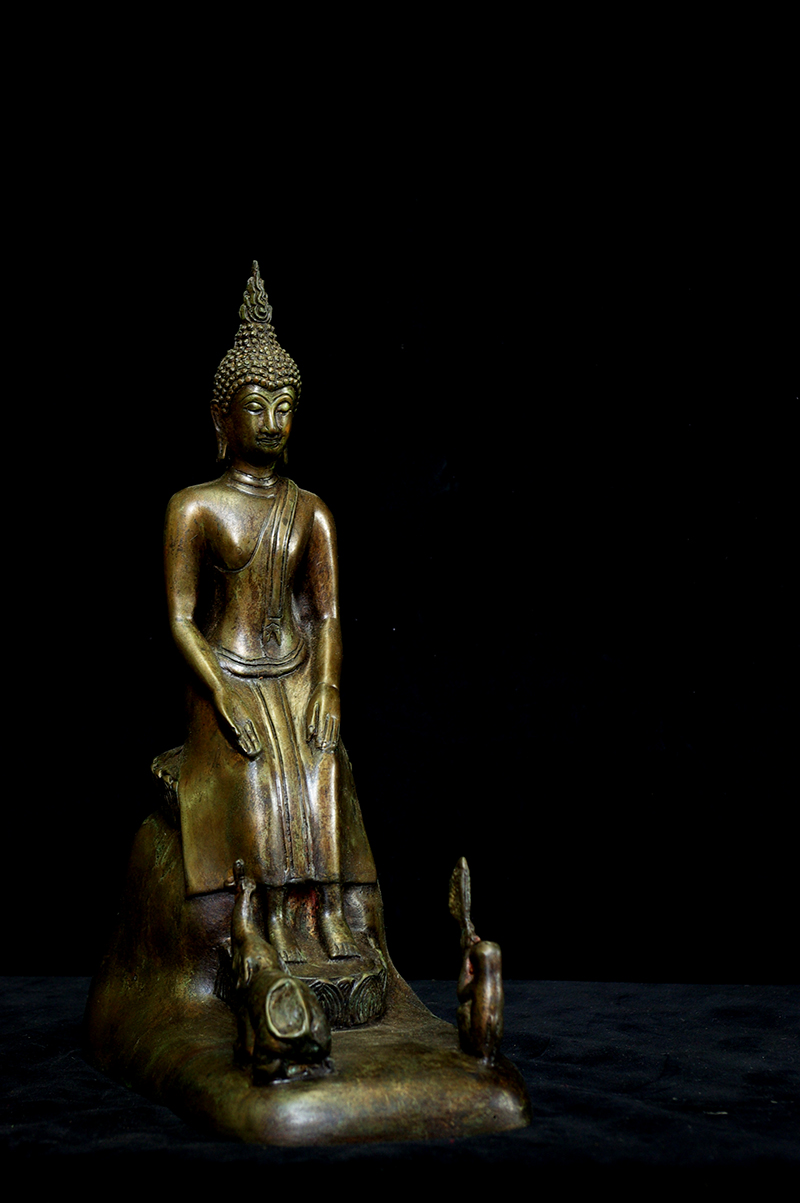 Extremely Rare 19C Bronze Thai Rattanakosin Buddha # B020-2