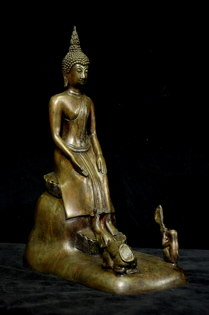 Extremely Rare 19C Bronze Thai Rattanakosin Buddha # B020-2