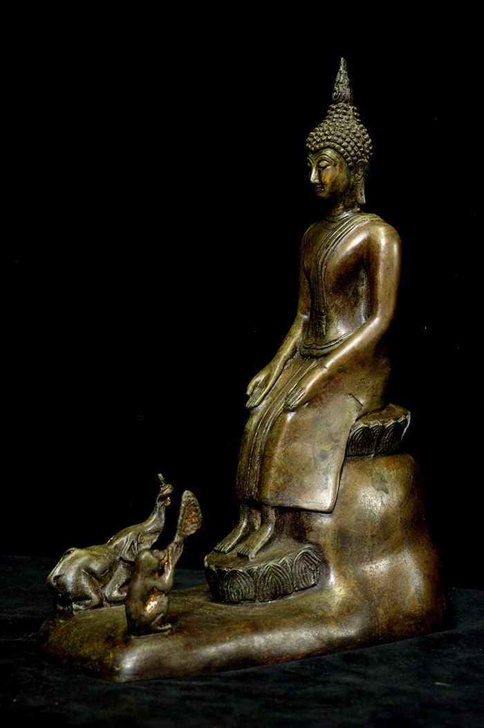 Extremely Rare 19C Bronze Thai Rattanakosin Buddha # B020-2