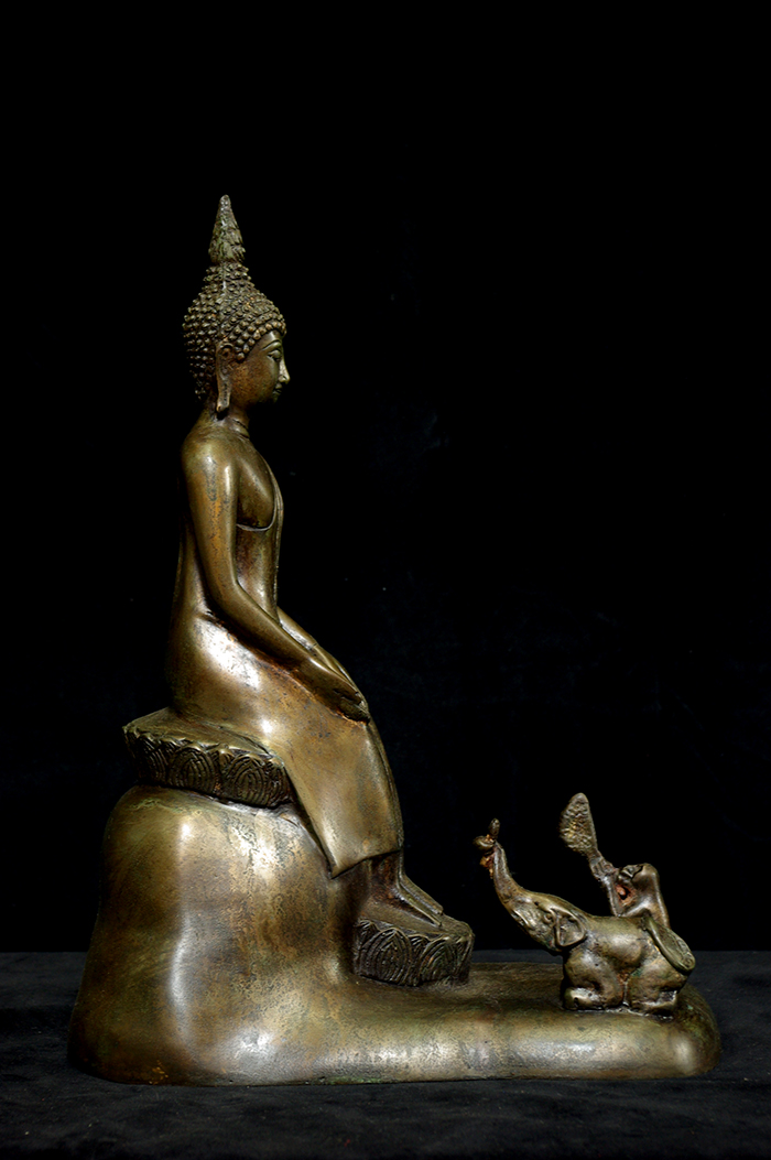 Extremely Rare 19C Bronze Thai Rattanakosin Buddha # B020-2