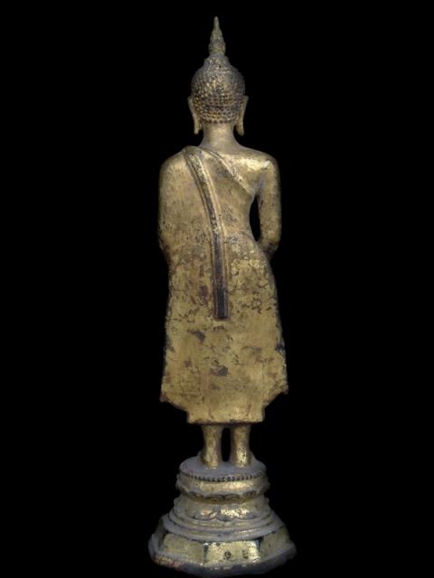 Extremely Rare 19C Bronze Rattanakosin Thai Buddha #BB46
